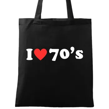 Bavlněná taška Miluju sedmdesátky I Love 70's (Barva: Černá)