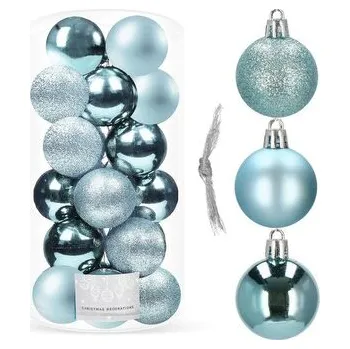 Vánoční ozdoba Vánoční baňky modré mix - 4cm, sada 20ks