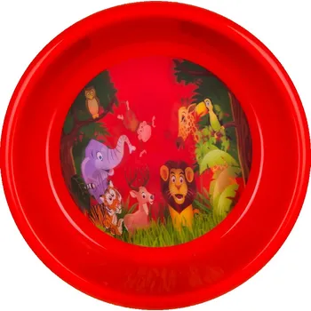 Dětská miska Zvířátka ze zoo 14,5 cm, červená