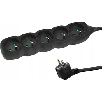 Napájecí kabel Zásuvková lišta Esperanza ELK207K 5 zásuvek 1,5 m černý