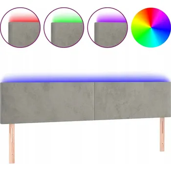 Čelo postele LED Samet 160x78/88 Světle šedá