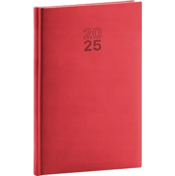 Diář Týdenní diář Aprint 2025, červený, 15 × 21 cm