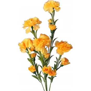 umělá květina KARAFIÁT VĚTVIČKA 15 květů žluté jarní dekorace na Velikonoce
