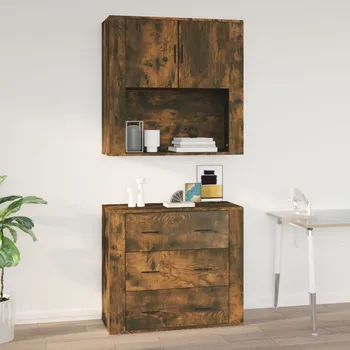 Úložný box zahrada-XL Nástěnná skříňka kouřový dub 80x33x80 cm kompozitní dřevo 816589