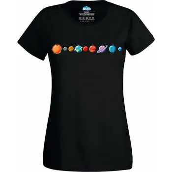 Dámské tričko Sluneční soustava The Solar System (Velikost: 4XL, Barva: Černá)