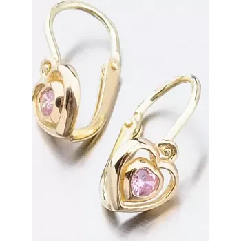 Náušnice Dětské náušničky žluté zlato 585 zirkon 52DN-2752ZR