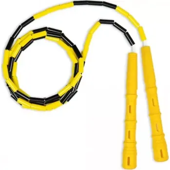 Švihadlo Švihej sportovní švihadlo Katana rope korálkové - korálky žluto/černá, rukojeť žlutá