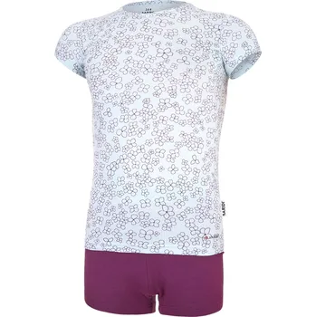 Dětský overall BARIDI wear Souprava dívčí tenká Outlast® - sv.mentolová kytičky/švestková Velikost oblečení: 146