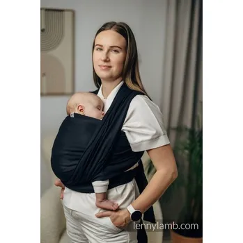 Šátek na nošení dítěte LennyLamb Basic Line - LITTLE HERRINGBONE BLACK EBONY - délka 3,7m (vel. 4)