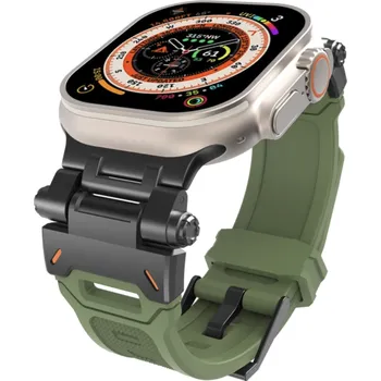 Příslušenství k chytrým hodinkám Explorer řemínek pro Apple Watch 42/44/45/46/49mm Barva: Černá/Zelená, Typ: 20