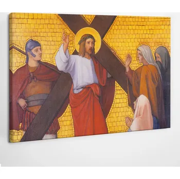 Obraz Tištěný Obraz na Plátně na Zeď Ježíš potkává jeruzalémské ženy 60x40