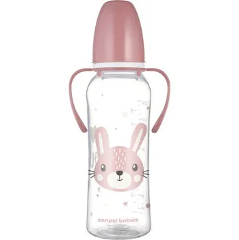 Canpol babies Lahev úzkohrdlá s úchyty CUTE ANIMALS 250ml zajíc