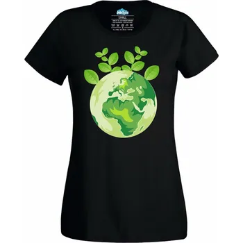 Dámské tričko Dámské tričko Den životního prostředí World Environment Day (Velikost: 4XL, Barva: Černá)