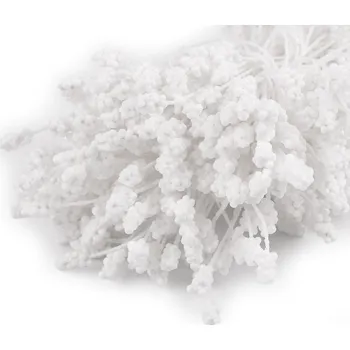 umělá květina Květinové pestíky, barva 1 bílá mat