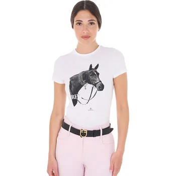 Dámské tričko EQUESTRO Triko Ready to the Party Equestro, dámské, bílé XS