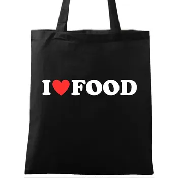 Bavlněná taška Miluju jídlo I Love Food (Barva: Černá)