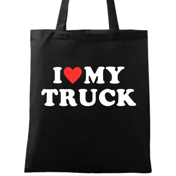 Nákupní taška Bavlněná taška Miluju svůj kamion I Love My Truck (Barva: Černá)