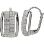 Zlaté náušnice se zirkony z bílého zlata na patent