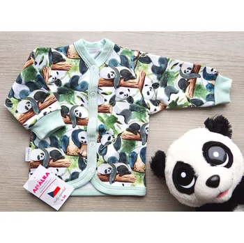 Kojenecká bunda AMÁLKA Propínací kabátek teplákovina, panda Velikost: 86