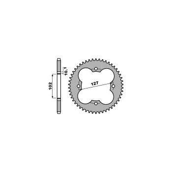 Řetězová sada pro motocykl PBR Výprodej ZADNÍ ŘETĚZOVÉ KOLO 4480 37 POLARIS, PREDATOR 500 (04-06), OUTLAW 400/525 (ŘETĚZ 520) (JTR1480.37)