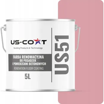 Lak na dřevo Barva barva US-Coat na betonu růžová RAL3015 polomatná 5 l