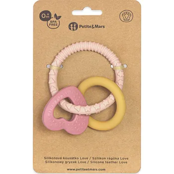PETITE&MARS Kousátko silikonové Love Cute Pink 0m+