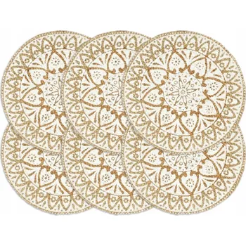 prostírání Jutové prostírání 38 cm bílé, sada 6 kusů