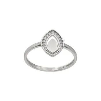 Prsten Zlatý prsten se zirkony z bílého zlata