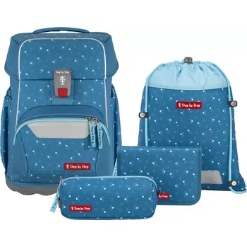 Školní batoh 4 dílný set, Step by Step BASIS Blue Hearts, AGR