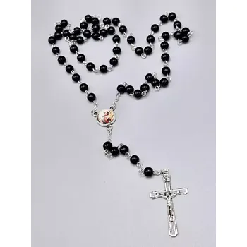 Růženec Kateřina Vlasáková Růženec Svatý Kryštof - černé perly