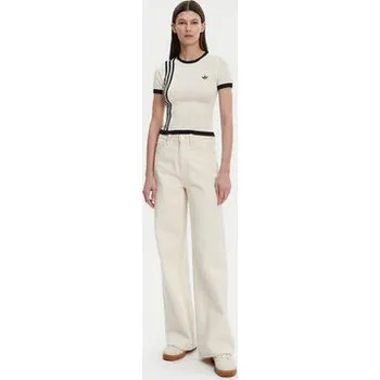 Pánské tričko adidas T-Shirt Knitted 3-Stripes JJ0961 Béžová Slim Fit M