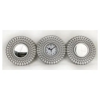 Plastový nástěnný set - hodiny a zrcadla Ø25cm - sada 3ks, 1/20