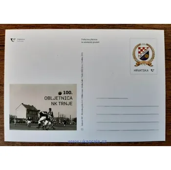 Poštovní známka CHORVATSKO dopisnice, fotbal, 100 let FK Trnje, R.2024