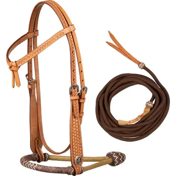 Pool's Set uzdečky a otěží Bosal Basket Tooling Pool's, COB/FULL, natural