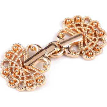 Galanterie Ozdobné filigránové zapínání, barva 3 růžové zlato