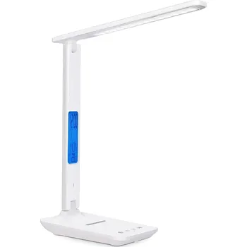 Lampička Verk 12256 LED stolní lampa s meteo stanicí bílá