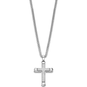 Náhrdelník Pánský náhrdelník z chirurgické oceli s křížem Lotus Style | Kvalitní zpracování | Ověřeno 1000+ zákazníky | Náhrdelník pro může | Pánské šperky | ROMERO chirurgická ocel