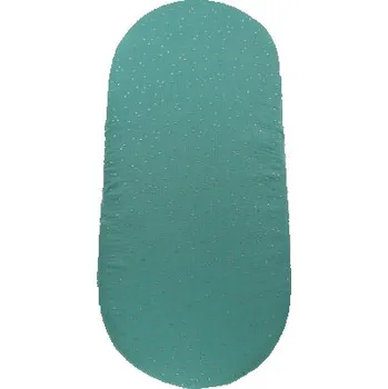 Prostěradlo enie baby Mušelínové prostěradlo do kočárku petrolejové se zlatými puntíky