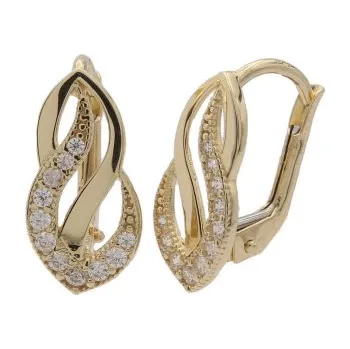 Náušnice Zlaté náušnice se zirkony na patent