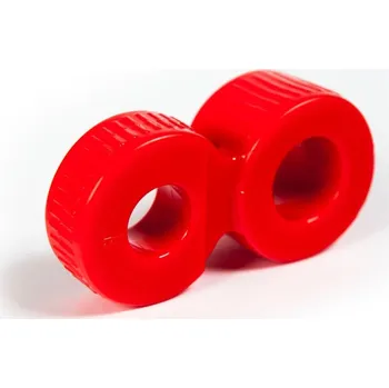 Erekční kroužek a natahovač varlat Zizi Trainer červený, elastický erekční kroužek na penis a varlata