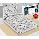 Dětské povlečení KRÁLÍČEK ŠEDÁ, RŮŽOVÁ, bavlna hladká, 140x200cm + 70x90cm