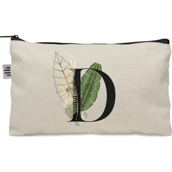 Kosmetická taška KOSMETICKÁ TAŠTIČKA béžová s iniciálami jméno s PÍSMENEM D Dominika Daria KO_129