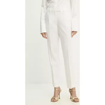 Dámské kalhoty Oblekové kalhoty s rovnými nohavicemi Answear.LAB bílá barva, střih cigarette, high waist WS25.SPD003 00X, vel. L