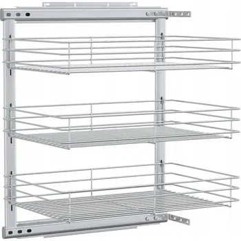 Kuchyňská skříňka Výsuvný koš do kuchyňské skříňky, stříbrný, 47x35x56 cm