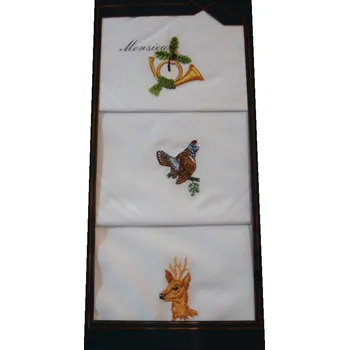 Látkový kapesník Mileta Myslivecké kapesníky s výšivkou 3ks