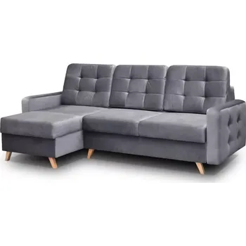 Sedací souprava Rohová sedací souprava Vegas ve skadinávském stylu, šedá (fuego 166)