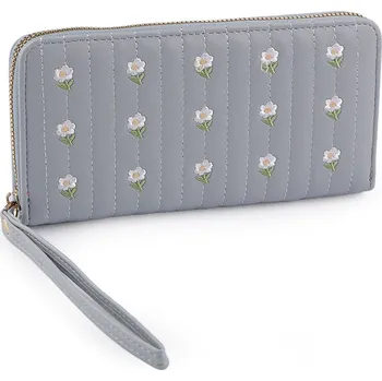 Peněženka Dámská peněženka vyšívaná 10x19 cm, barva 3 modrošedá sv.