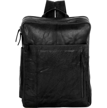 Městský batoh Černý cestovní kožený batoh SPIKES & SPARROW