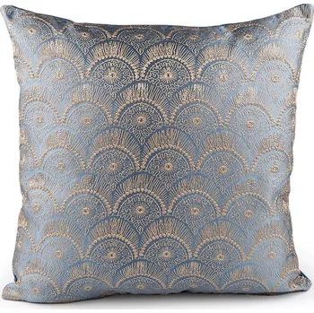 Povlak na dekorativní polštářek Povlak na polštář vyšívaný 45x45 cm, barva 4 tyrkys sv. zlatá