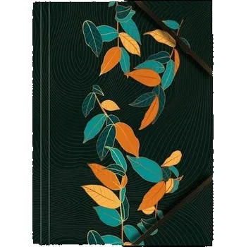 Set školních potřeb Teczka A4 kartonowa z gumką narożną liście (6szt)